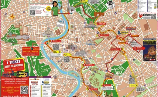 A day in Rome, Round trip train ticket from Milan to Rome and Rome Hop On Hop Off Tour