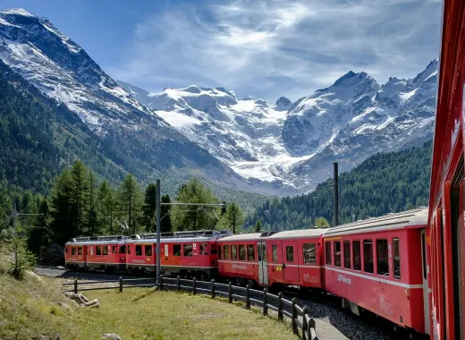 Bernina Red Train and Swiss Alps, Day Trip from Milan