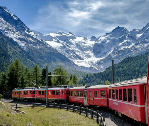 Bernina Red Train and Swiss Alps, Day Trip from Milan